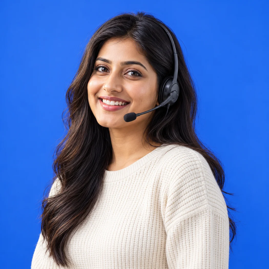 Illustrative portrait of a friendly customer support specialist